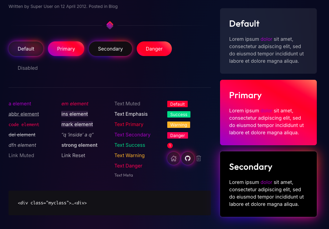 Galaxy Web Style